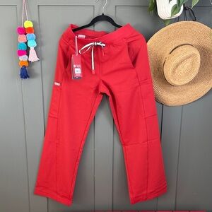 Team USA Red FIGS x Team USA High Waisted Wide Leg small petite